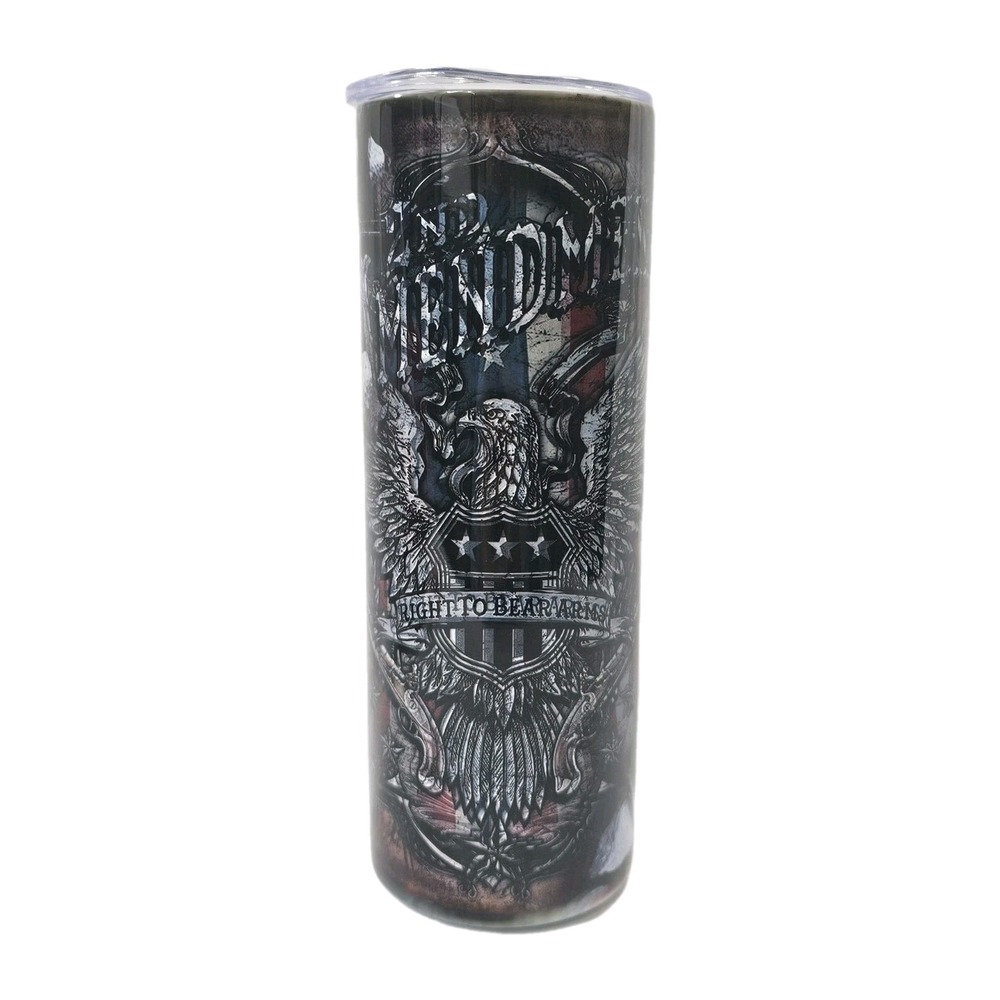 2nd‎ Ammendment Eagle Flag Red White & Blue 20oz Stainless Steel Skinny Tumbler